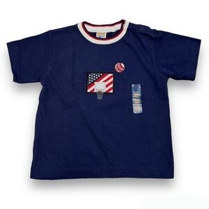 Gymboree Patriotic Basketball T-Shirt Top Vintage 2001 Baby Boys 18-24 mo. New